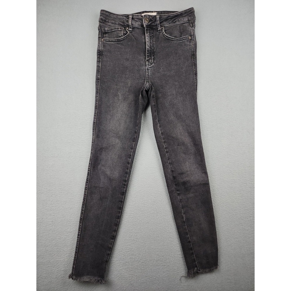 We The Free Skinny Jeans Womens 28 Gray Charcoal Wash Mid Rise Raw Stretch Denim